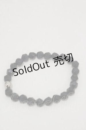 画像: NieR Clothing / STONE BRACELET  ブラックラメ H-25-06-21-025-PU-AC-KB-ZH