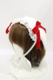画像1: Angelic Pretty / ロップイヤーBunnyヘッドドレス  オフ/レッド H-25-06-21-004-AP-AC-NS-ZH (1)
