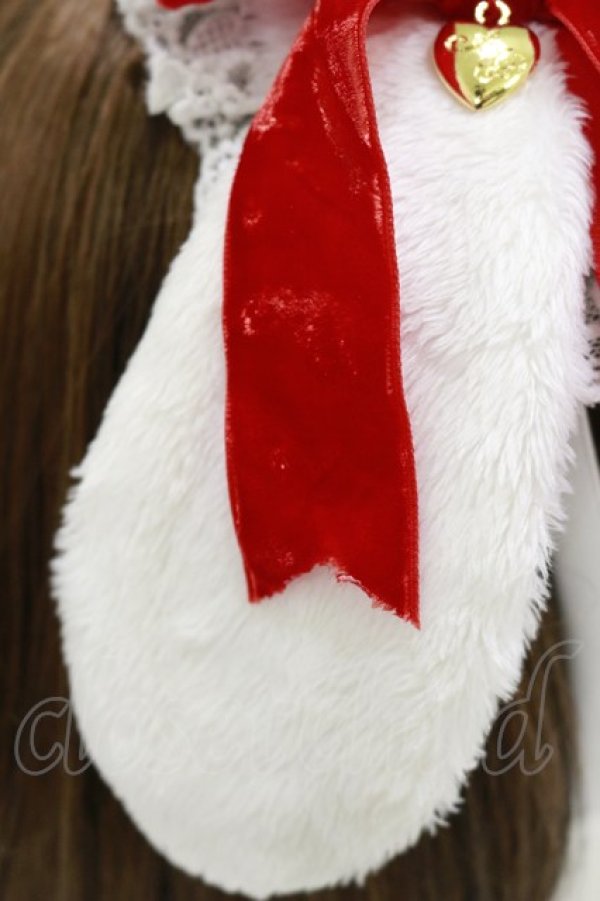 画像3: Angelic Pretty / ロップイヤーBunnyヘッドドレス  オフ/レッド H-25-06-21-004-AP-AC-NS-ZH (3)