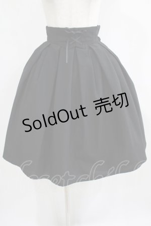 画像: Innocent World White / 編み上げタックスカート M55cm丈 ブラック H-25-06-23-029-IW-SK-NS-ZH