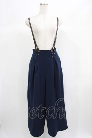 画像: an another angelus / 釦留めサスペンダー付きワイドパンツ Free NAVY H-25-06-23-043-CA-PA-NS-ZH