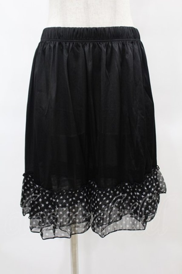 画像1: MARBLE / フリルペチコート  黒スター柄 H-25-06-23-1055-GO-SK-KB-ZH (1)