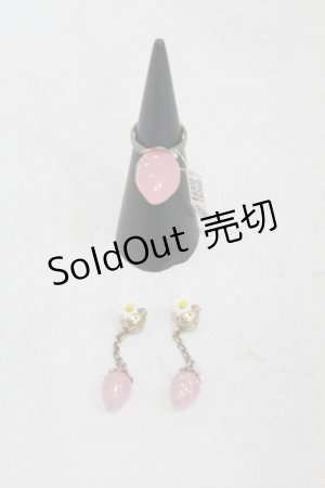 画像: Jane Marple / ストロベリーピアス＆リング  ピンク H-25-06-23-1020-JM-AC-KB-ZH