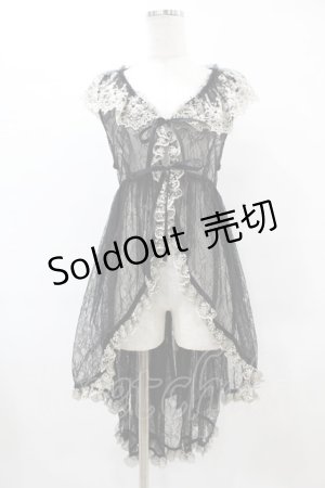 画像: Vallee lys / フィッシュテールレースジレ  黒 H-25-06-23-1032-0-TO-KB-ZH