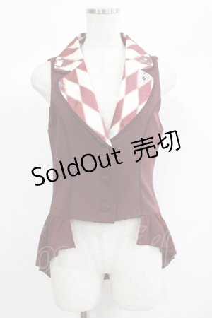 画像: axes femme kawaii / ダイヤ柄ベスト M ボルドー H-25-06-23-048-AX-TO-YZ-ZH