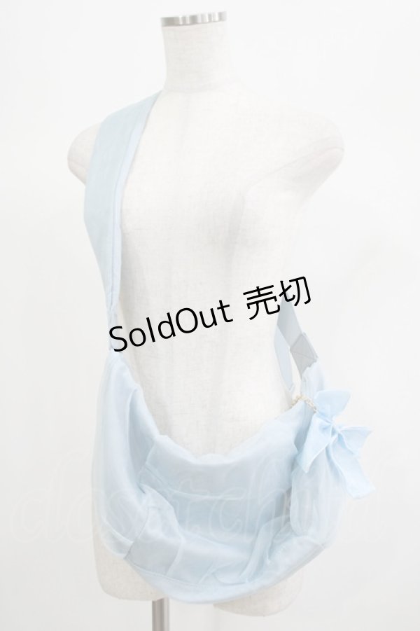 画像1: m petit by misako / リボンチャーム付きショルダーバッグ  サックス H-25-06-23-061-LO-BG-NS-ZH (1)