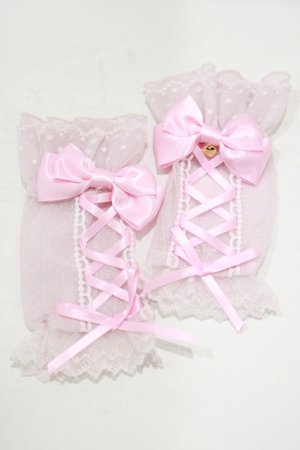 画像: Angelic Pretty / レースアップDollアームウォーマー  ピンク H-25-06-23-069-AP-ZA-NS-ZH