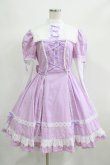 画像1: Angelic Pretty / ギンガム立ち襟ワンピース（2004年） Free ラベンダー H-25-06-23-084-AP-OP-NS-ZH (1)