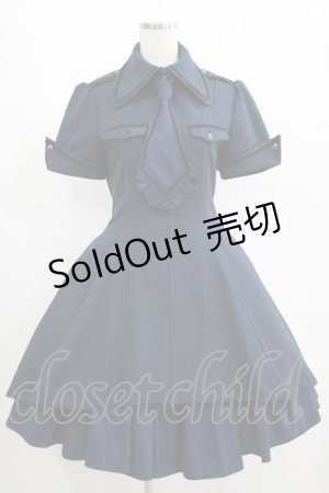 画像: ATELIER BOZ / クロアートスカート付きワンピース  紺×紺 H-25-06-24-001-EL-OP-KB-ZH