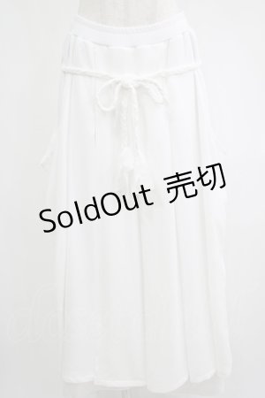 画像: Qutie Frash / 三つ編みタッセル付き袴パンツ  白 H-25-06-24-025-QU-PA-KB-ZH