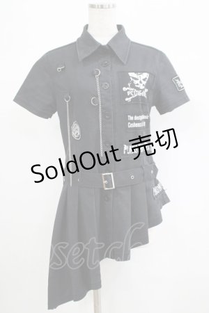 画像: ACDC RAG / アシメプリーツワンピース  ブラック H-25-06-24-026-PU-OP-KB-ZH