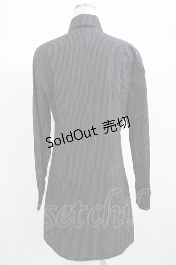 画像3: BPN FOR MEN / ジャボタイストライプブラウス M 黒 H-25-06-24-032-GO-BL-KB-ZH (3)