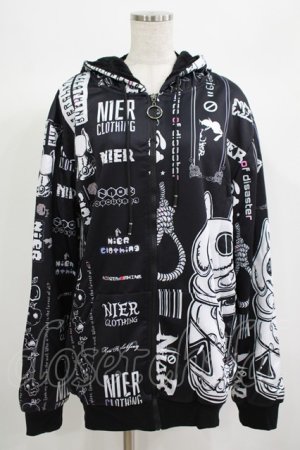 画像: NieR Clothing / 防寒裏起毛パーカー  黒 H-25-06-24-042-PU-TO-KB-ZH