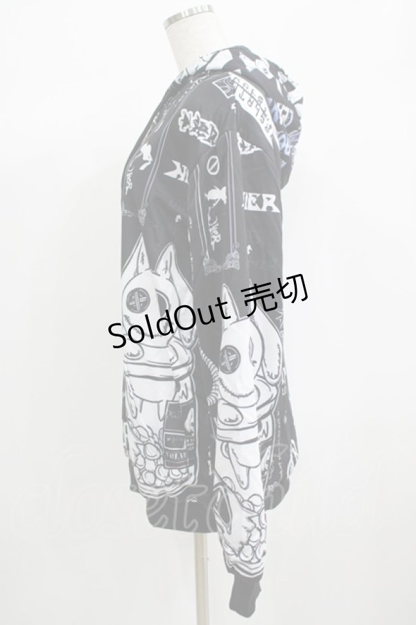 画像2: NieR Clothing / 防寒裏起毛パーカー  黒 H-25-06-24-042-PU-TO-KB-ZT267 (2)