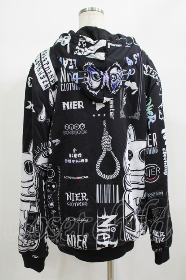 画像3: NieR Clothing / 防寒裏起毛パーカー  黒 H-25-06-24-042-PU-TO-KB-ZT267 (3)