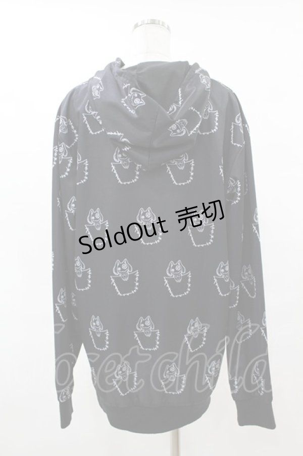 画像2: NieR Clothing / 総柄ZIPパーカー F 黒 H-25-10-14-006-PU-TO-KB-ZH (2)