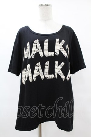 画像: MALKOMALKA / プリントTシャツ  黒 H-25-06-24-1044-PU-TO-KB-ZH