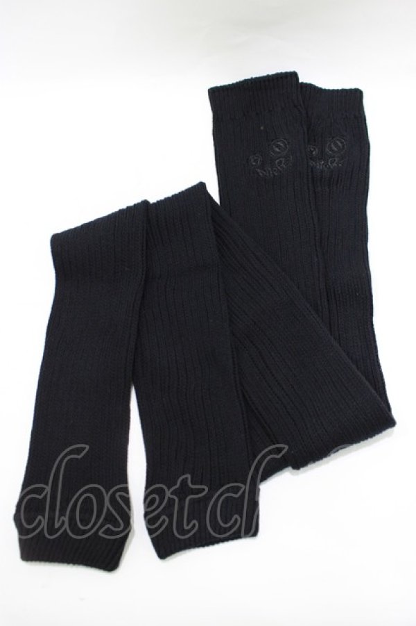 画像1: NieR Clothing / 刺繍リブニットカバー  黒 H-25-06-24-062-PU-ZA-KB-ZH (1)