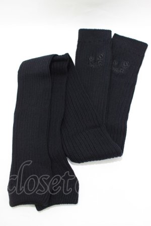 画像: NieR Clothing / 刺繍リブニットカバー  黒 H-25-06-24-063-PU-ZA-KB-ZH