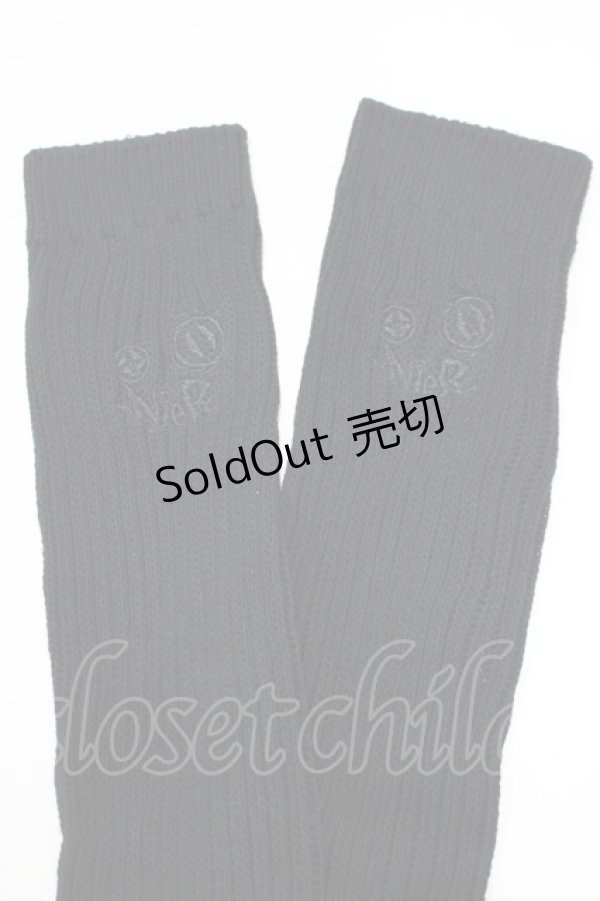 画像2: NieR Clothing / 刺繍リブニットカバー  黒 H-25-06-24-063-PU-ZA-KB-ZH (2)