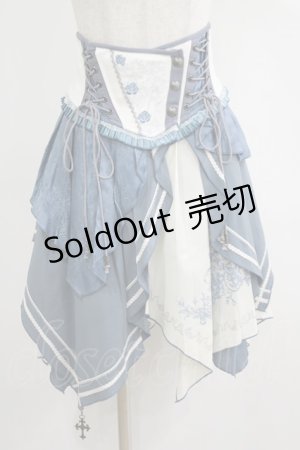 画像: Ozz oneste / コルセットオーバースカート  白×青 H-25-06-24-008-OO-SK-KB-ZH