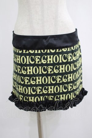画像: CHOICE / ロゴプリントフリルスカート  黒 H-25-06-24-019-PU-SK-KB-ZH