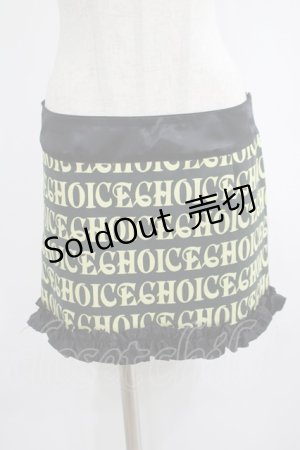 画像: CHOICE / ロゴプリントフリルスカート  黒 H-25-06-24-019-PU-SK-KB-ZH