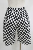 画像3: HELL CAT PUNKS / ブロックチェックショートパンツ  白×黒 H-25-06-24-021-PU-PA-KB-ZH (3)