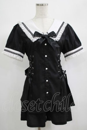 画像: NieR Clothing / セーラー襟セットアップ F 黒 H-25-06-24-022-PU-OP-KB-ZH