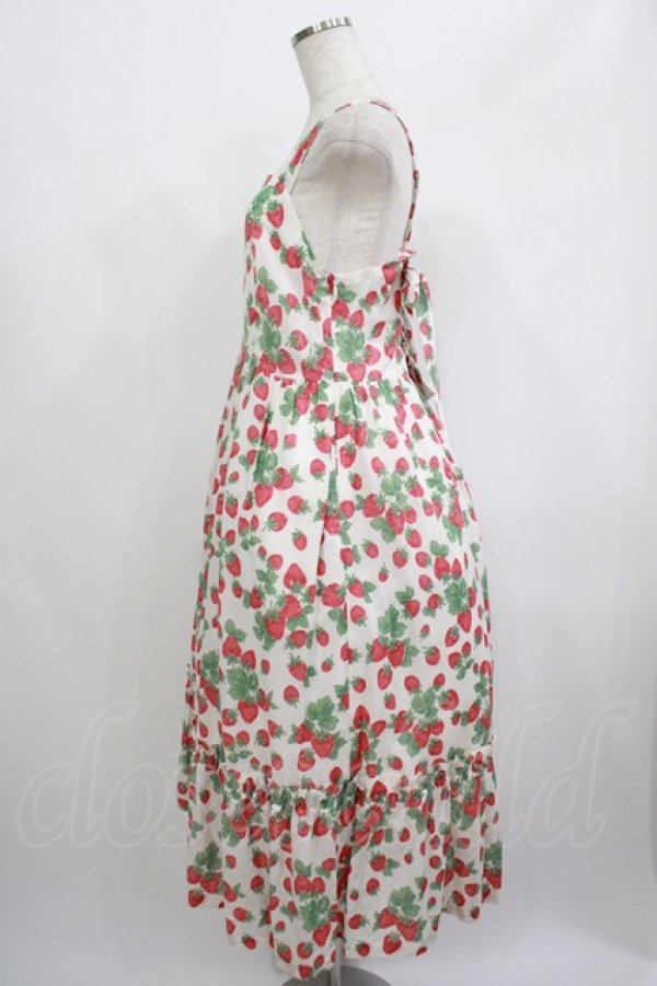 特別セーフ gardenのストラップドレス Strawberry / Marple Jane Free H 白 ヴァイスシュヴァルツ