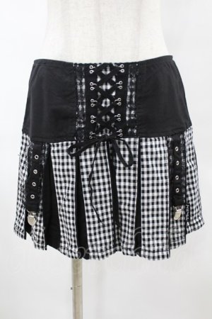 画像: TRIPP NYC / BO PEEP PLEATED GARTER SKIRT S 黒×白 H-25-06-25-1041-0-SK-KB-ZH