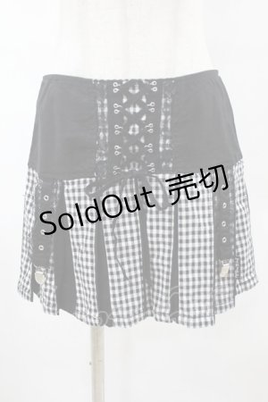 画像: TRIPP NYC / BO PEEP PLEATED GARTER SKIRT S 黒×白 H-25-06-25-1041-0-SK-KB-ZH