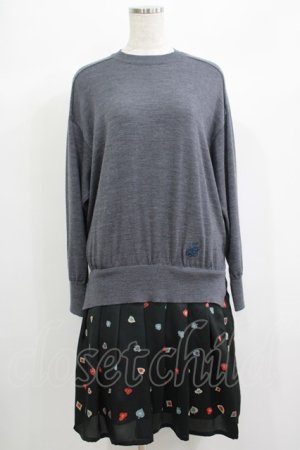 画像: Jane Marple Dans Le Salon / Knit&Playing cards collaborationドレス M ミックスグレー×ブラック H-25-06-25-061-JM-OP-KB-ZH