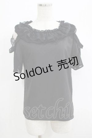 画像: MR corset / レースフリルトップス  黒 H-25-06-25-070-PU-TO-KB-ZH