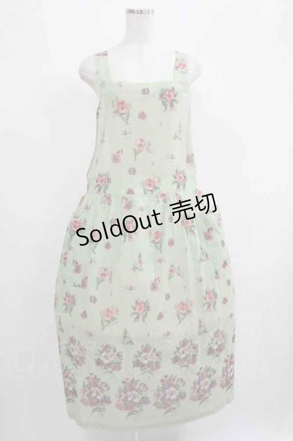 画像1: Jane Marple Dans Le Salon / Viola gardenエプロンドレス  ミント H-25-12-15-1002-JM-OP-KB-ZT032 (1)