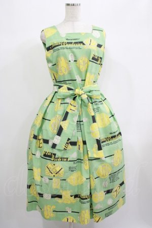 画像: Jane Marple / Jolies broderies square dress  citron green H-25-06-25-017-JM-OP-KB-ZH