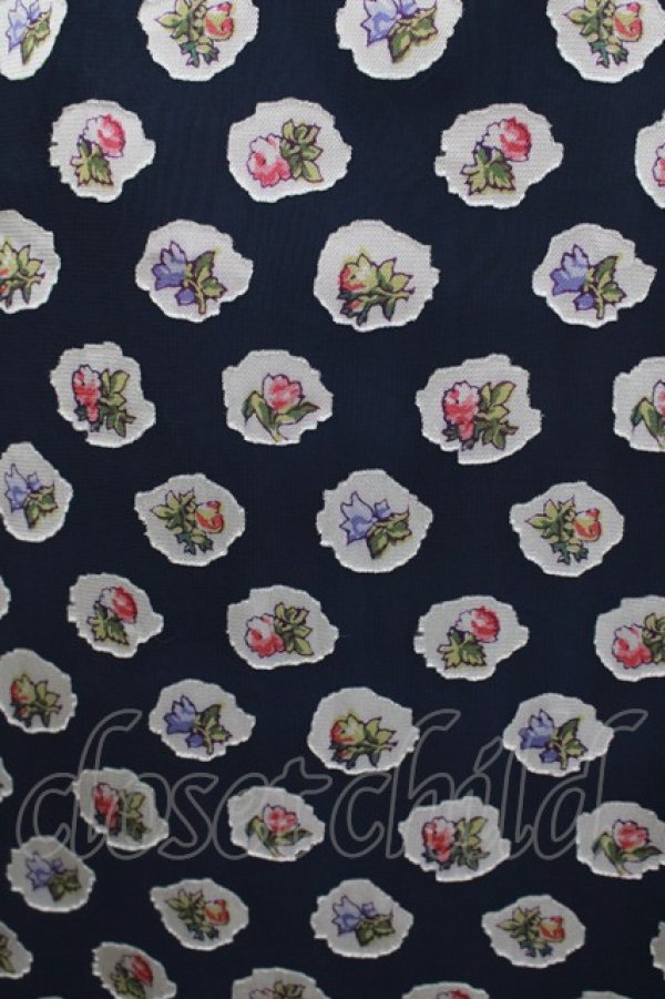 画像4: Jane Marple Dans Le Salon / Pieces of Flowersラウンドカラードレス  ネイビー H-25-06-25-023-JM-OP-KB-ZH (4)
