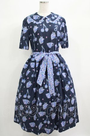 画像: Jane Marple / Bonjour Millefleursのコレットドレス  ネイビー H-25-06-25-025-JM-OP-KB-ZH