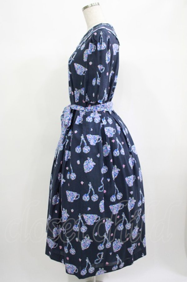ジェーンマープル　ロイヤルリボンコレットドレス　ネイビー Jane Marple / Bonjour Millefleursのコレットドレス ネイビー H