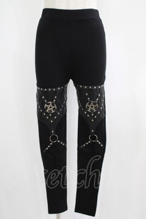 画像: Restyle / PENTAGRAM HARNESS LEGGINGS S ブラック H-25-06-26-032-GO-PA-KB-ZH