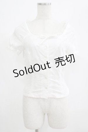 画像: MILK / カットワークブラウス  白 H-25-06-26-039-ML-BL-KB-ZH