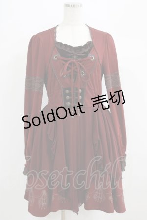 画像: Ozz oneste / シャンデリアプリントチュニックワンピース  ボルドー H-25-06-26-006-OO-OP-KB-ZH