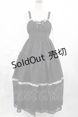 画像: Lovely Tency / 眞白ありすコラボ/ティアードジャンパースカート S ブラック H-25-06-26-1044-LO-OP-NS-ZH