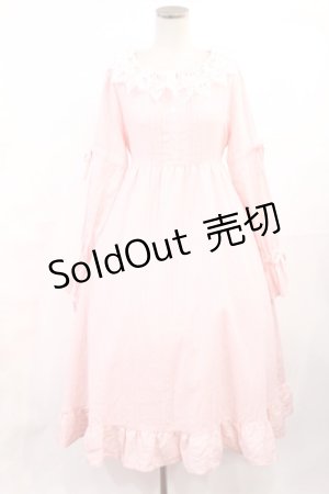 画像: Cherirulu Chocola / 襟レースフリルワンピース S ピンク H-25-06-26-1033-LO-OP-NS-ZH