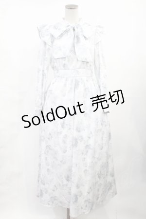 画像: An MILLE / 花柄リボンロングワンピース Free オフ/ブルー H-25-06-26-1034-EL-OP-NS-ZH