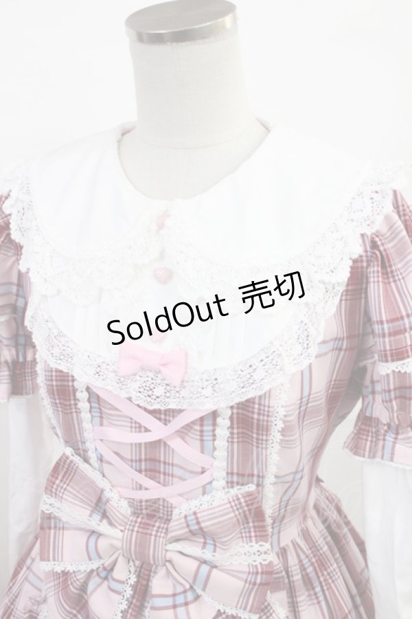 Angelic Pretty Dolly Girl 付け袖ワンピース エンジ Angelic Pretty / Dolly Girl付け袖ワンピース(タータン) Free レッド