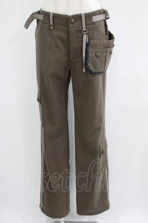 画像: EXCENTRIQUE / ウールメルトン・カーゴパンツ HOMME カーキ H-25-06-26-010-EL-PA-KB-ZH