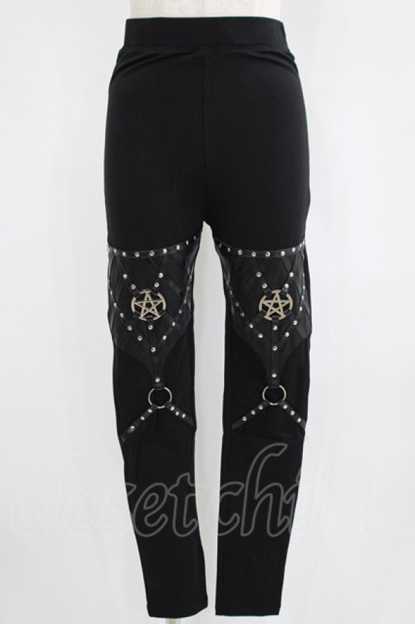 画像1: Restyle / PENTAGRAM HARNESS LEGGINGS M ブラック H-25-06-26-024-GO-PA-KB-ZH (1)