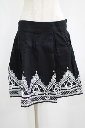 画像: Restyle / HENNA SKIRT XL ブラック×ホワイト H-25-06-26-025-GO-SK-KB-ZH