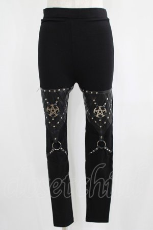画像: Restyle / PENTAGRAM HARNESS LEGGINGS S ブラック H-25-06-26-028-GO-PA-KB-ZH